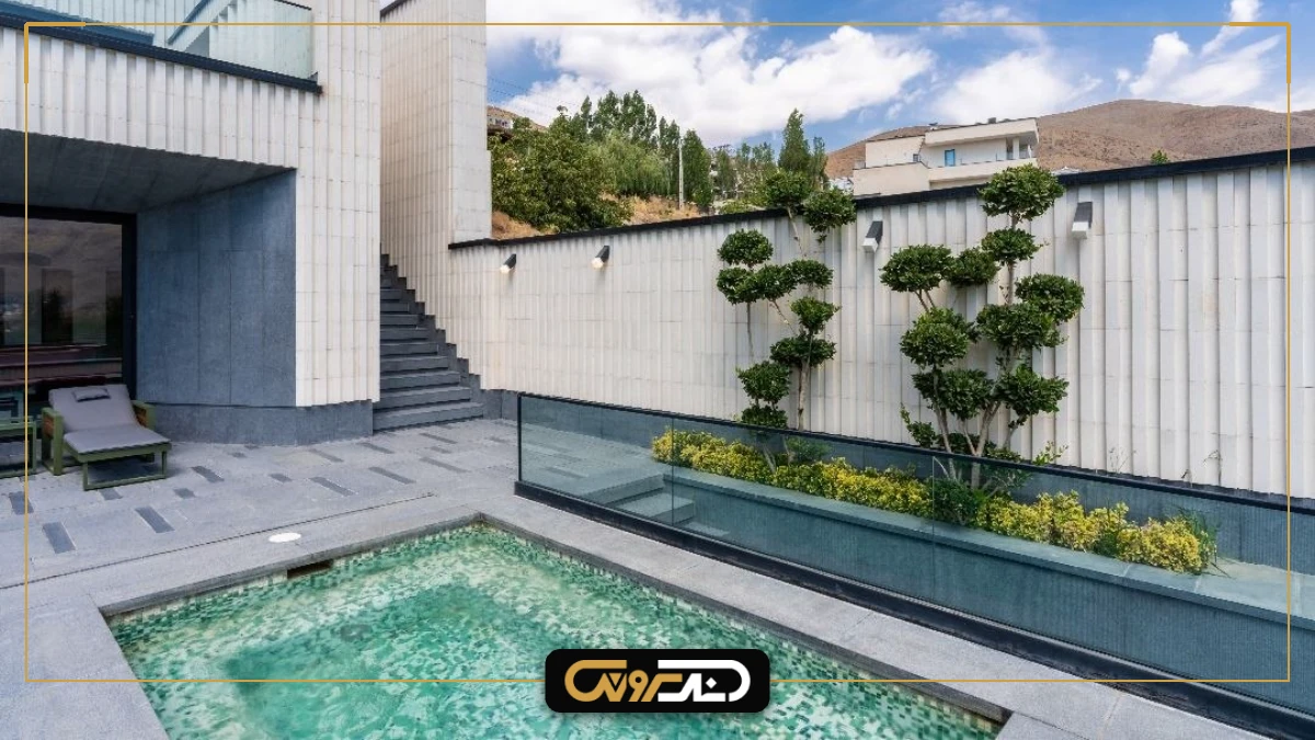 سنگ چینی روشن برای کف حیاط مدرن 